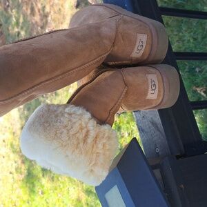 UGG Tan Shearling Tall Fur Lined Boots Size 8 F27018C